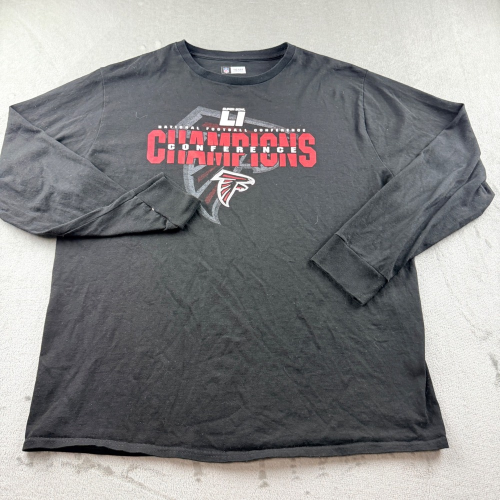 NFL Team Apparel Atlanta Falcons Men's XL Super Bowl NFC Champions Shirt Black